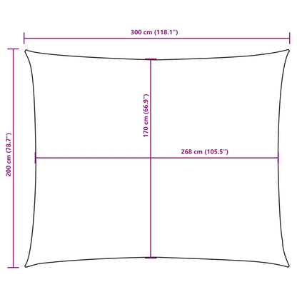 Parasole a Vela in Tessuto Oxford Rettangolare 2x3 m Bianco