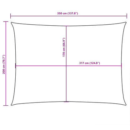 Parasole a Vela in Tessuto Oxford Rettangolare 2x3,5 m Bianco