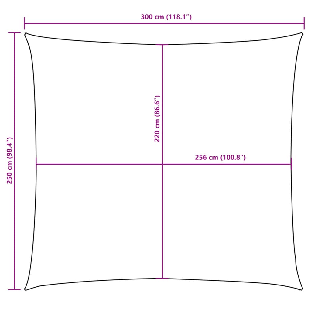 Parasole a Vela in Tessuto Oxford Rettangolare 2,5x3 m Bianco