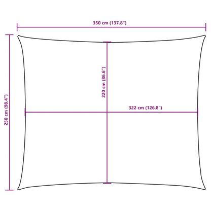 Oxford Rectangular Parasol Sail 2.5x3.5 m White