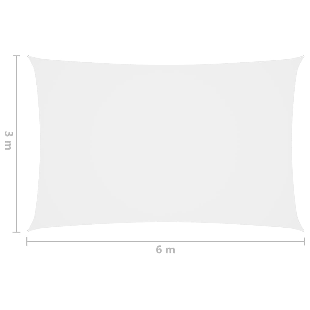 Sunshade Sail in Rectangular Oxford Fabric 3x6 m White