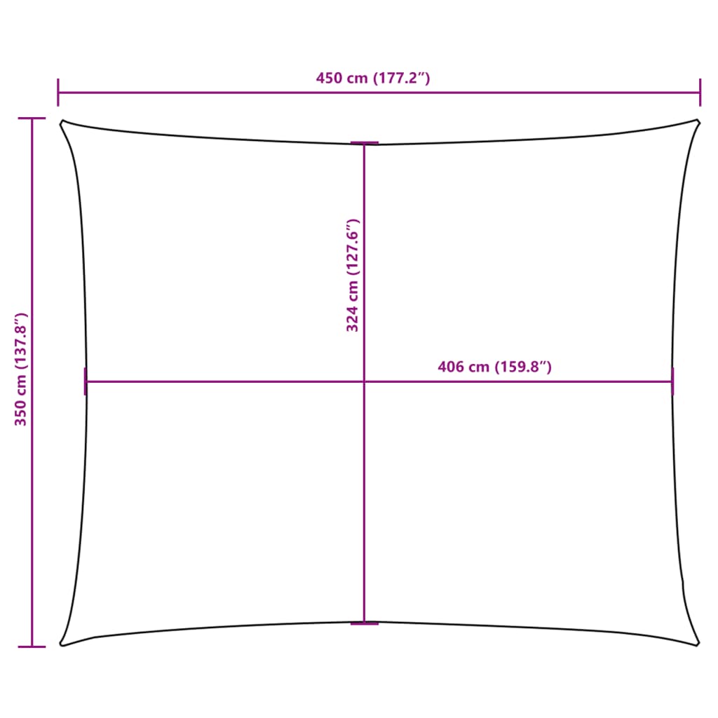 Parasole a Vela in Tessuto Oxford Rettangolare 3,5x4,5 m Bianco