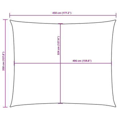 Parasole a Vela in Tessuto Oxford Rettangolare 3,5x4,5 m Bianco