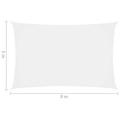 Sunshade Sail in Rectangular Oxford Fabric 5x8 m White