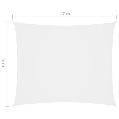 Sunshade Sail in Rectangular Oxford Fabric 6x7 m White