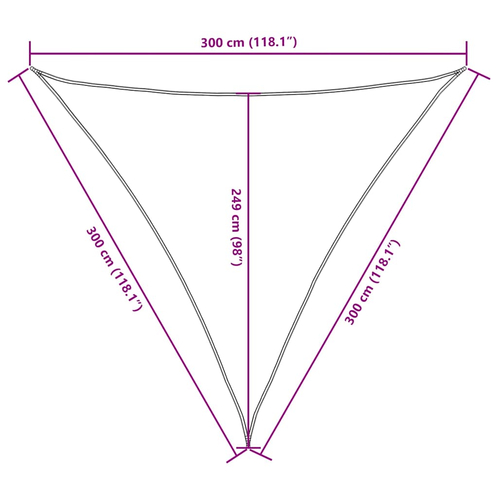 Parasole a Vela Oxford Triangolare 3x3x3 m Bianco