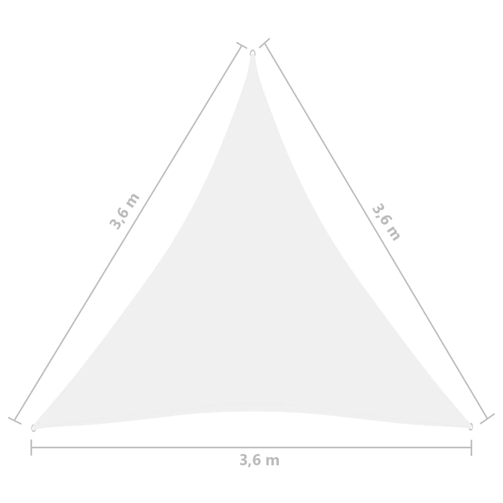 Parasole a Vela Oxford Triangolare 3,6x3,6x3,6 m Bianco