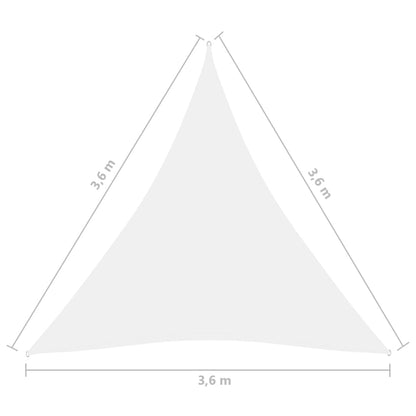 Parasole a Vela Oxford Triangolare 3,6x3,6x3,6 m Bianco