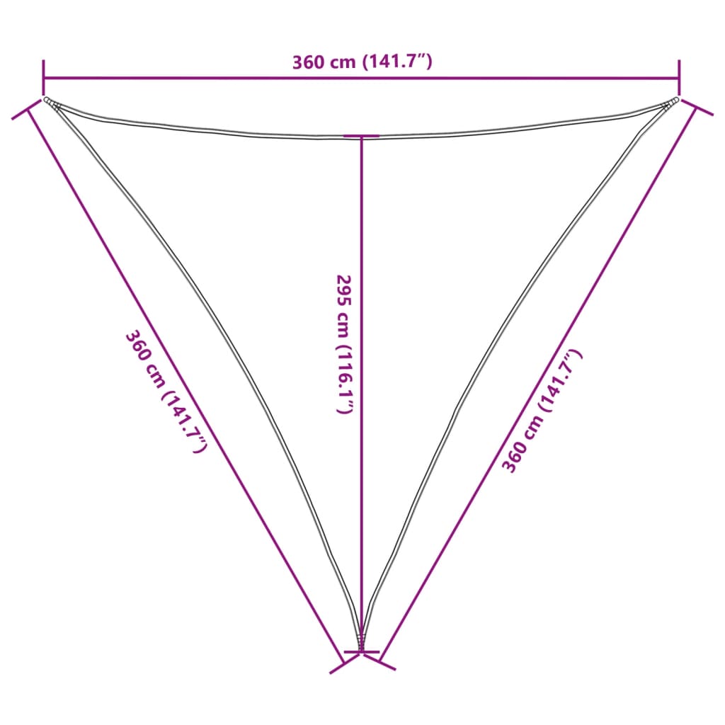 Parasole a Vela Oxford Triangolare 3,6x3,6x3,6 m Bianco