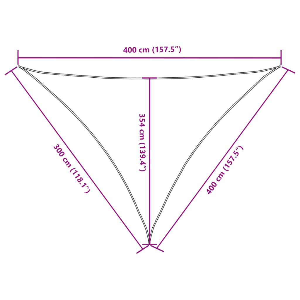 Parasole a Vela Oxford Triangolare 3x4x4 m Bianco