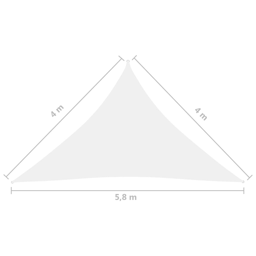 Parasol Sail in Triangular Oxford Fabric 4x4x5.8m White