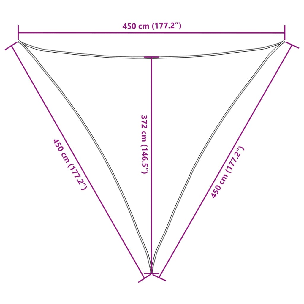 Oxford Triangular Parasol Sail 4.5x4.5x4.5 m White