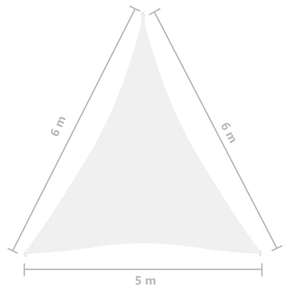 Parasole a Vela Oxford Triangolare 5x6x6 m Bianco