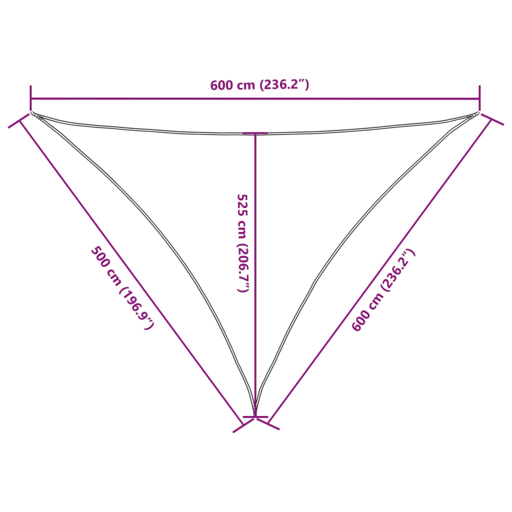 Oxford Triangular Parasol Sail 5x6x6 m White