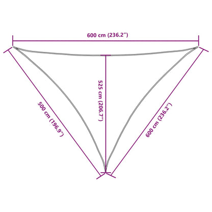 Parasole a Vela Oxford Triangolare 5x6x6 m Bianco