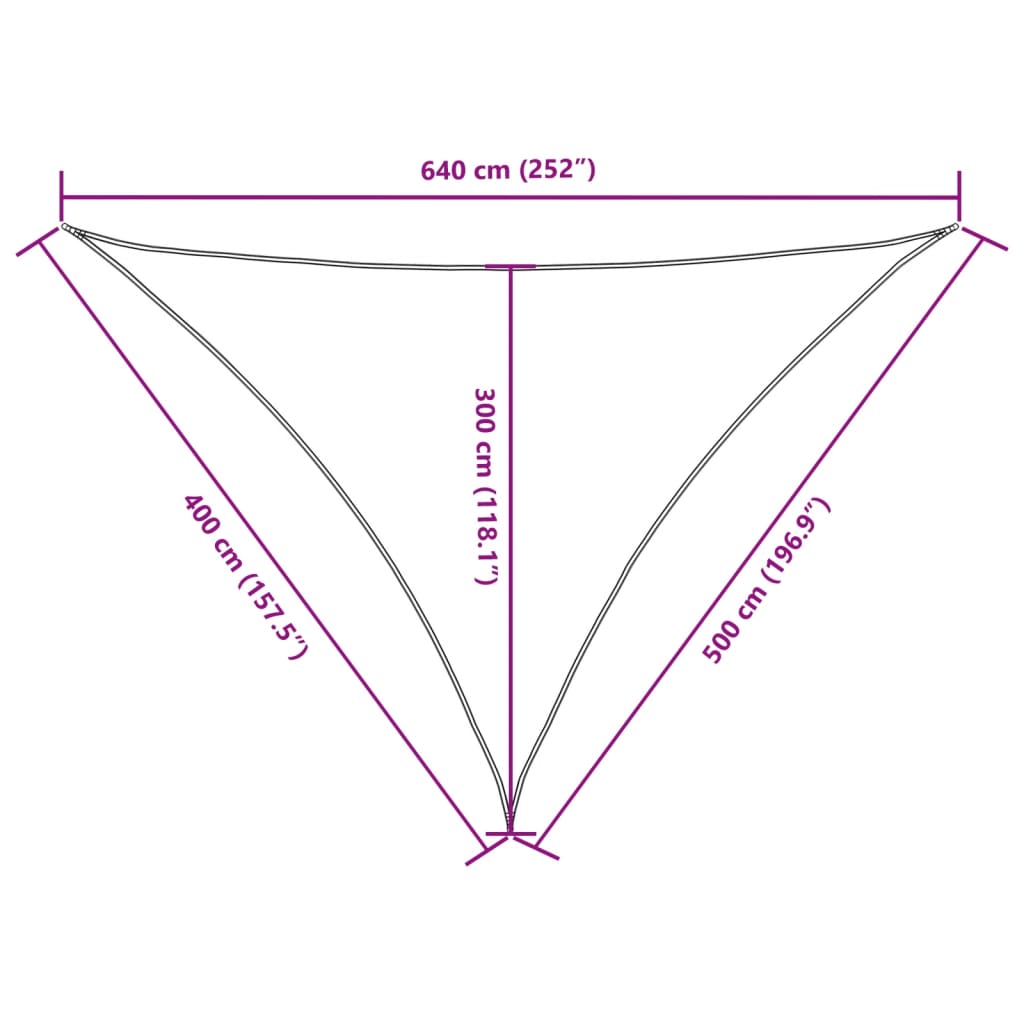 Parasole a Vela Oxford Triangolare 4x5x6,4 m Bianco | homemem39