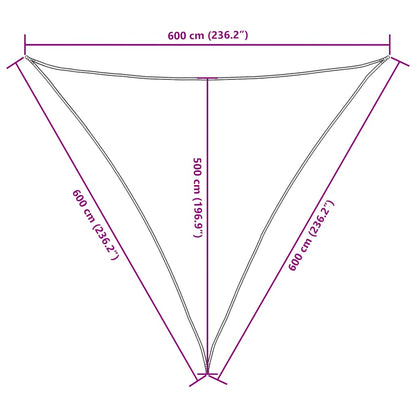 Parasole a Vela in Tessuto Oxford Triangolare 6x6x6 m Bianco