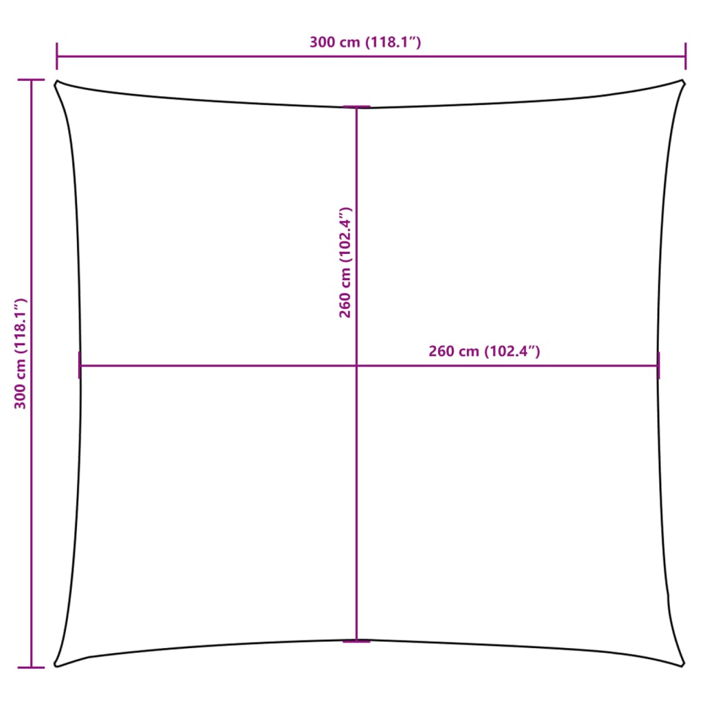 Vela Parasole in Tela Oxford Quadrata 3x3 m Terracotta