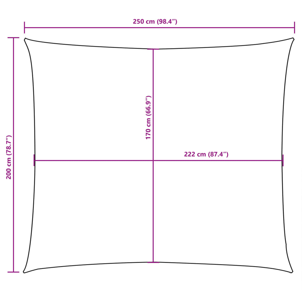 Parasole a Vela Oxford Rettangolare 2x2,5 m Terracotta | homemem39