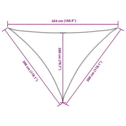Parasole a Vela Oxford Triangolare 3x3x4,24 m Terracotta | homemem39
