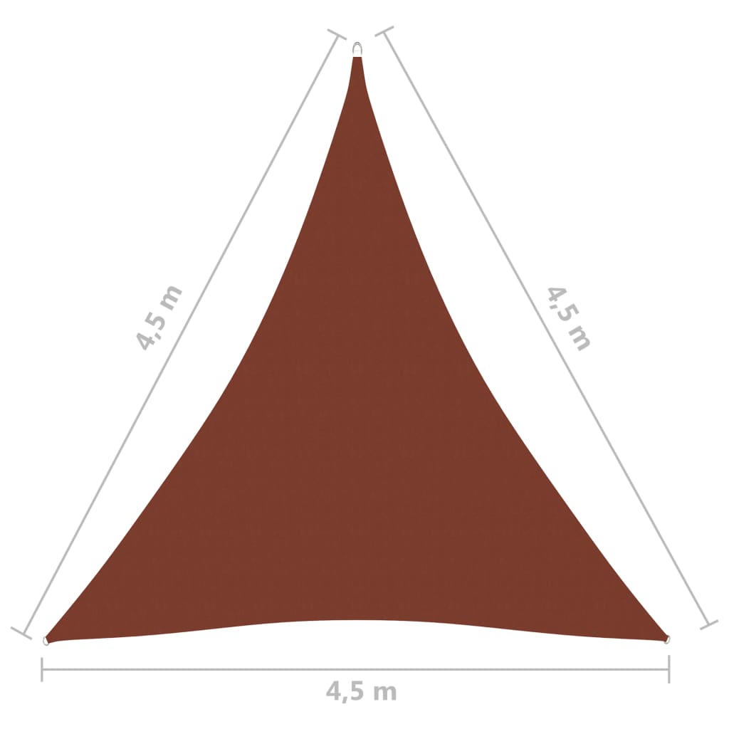 Parasole a Vela Oxford Triangolare 4,5x4,5x4,5 m Terracotta