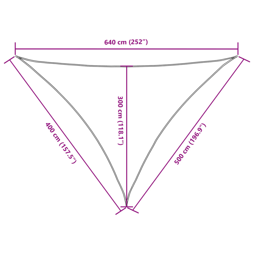 Parasole a Vela Oxford Triangolare 4x5x6,4 m Terracotta | homemem39