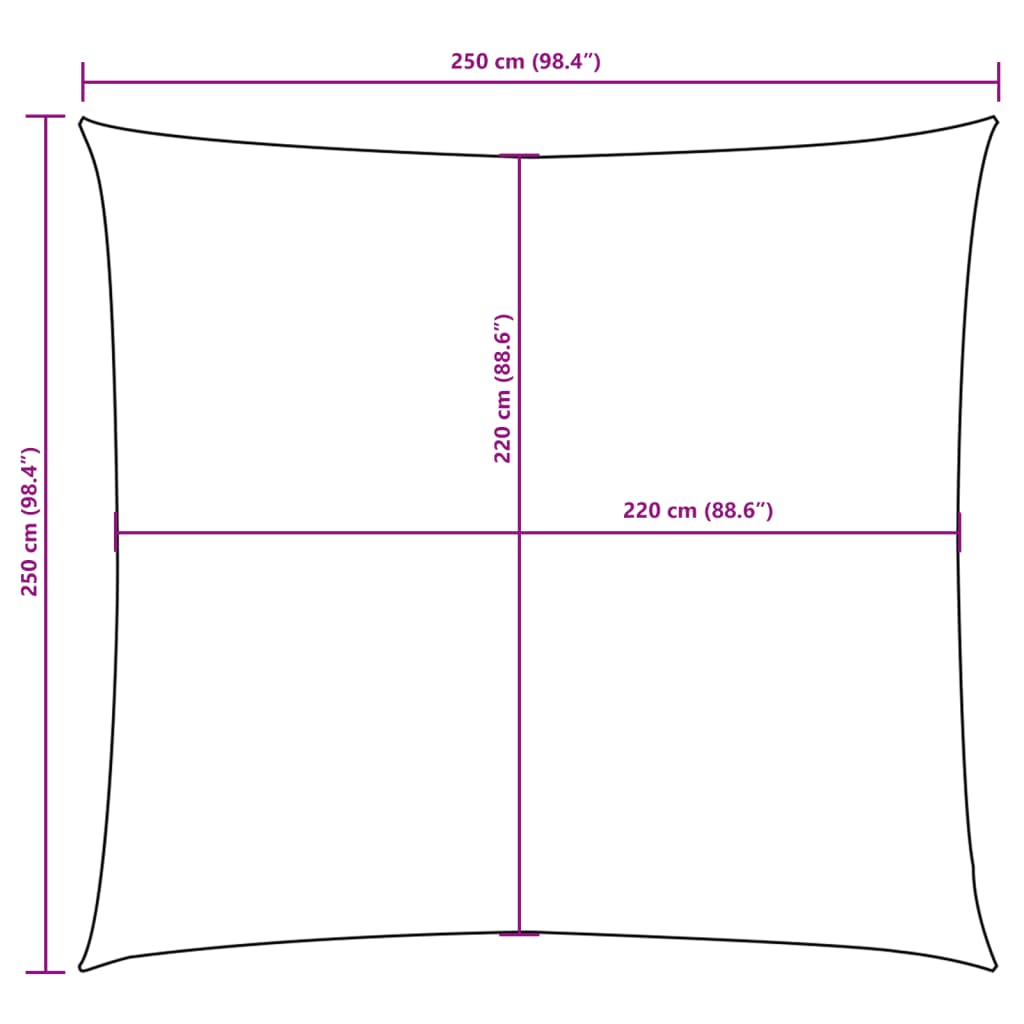 Vela Parasole in Tela Oxford Quadrata 2,5x2,5 m Talpa