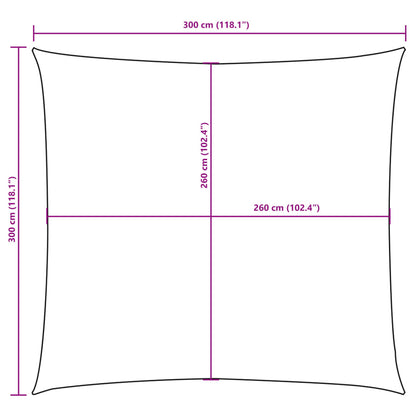 Parasole a Vela in Tessuto Oxford Quadrato 3x3m Grigio Talpa