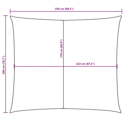 Parasole a Vela Oxford Rettangolare 2x2,5 m Talpa