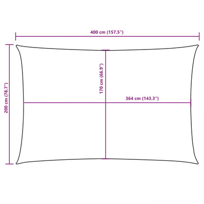 Rectangular Oxford Sunshade 2x4 m Taupe