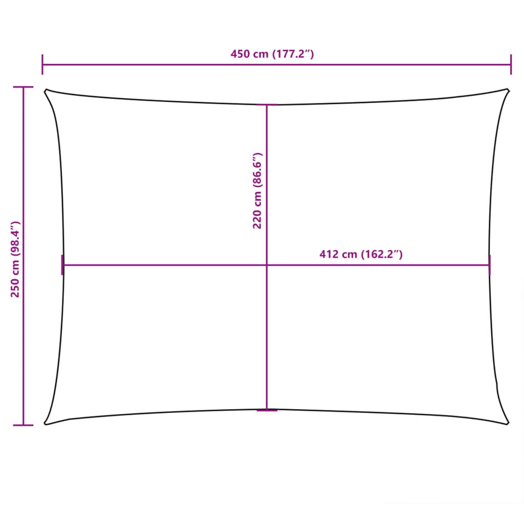 Parasole a Vela Oxford Rettangolare 2,5x4,5 m Talpa | homemem39