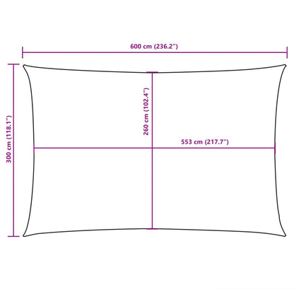 Parasole a Vela in Tessuto Oxford Rettangolare 3x6 m Bianco