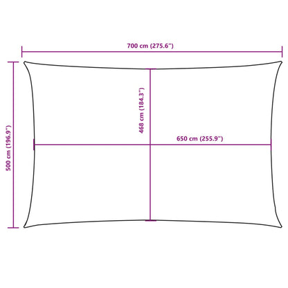 Parasole a Vela Tessuto Oxford Rettangolare 5x7m Talpa | homemem39