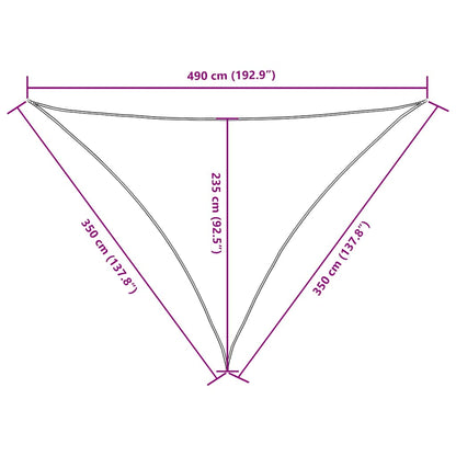 Parasole a Vela Oxford Triangolare 3,5x3,5x4,9 m Talpa
