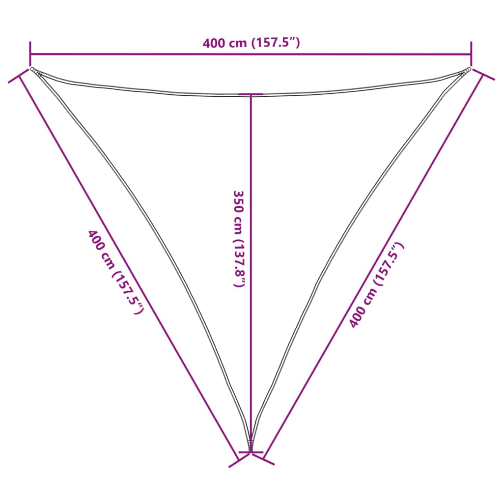 Parasole a Vela Oxford Triangolare 4x4x4 m Grigio Talpa | homemem39
