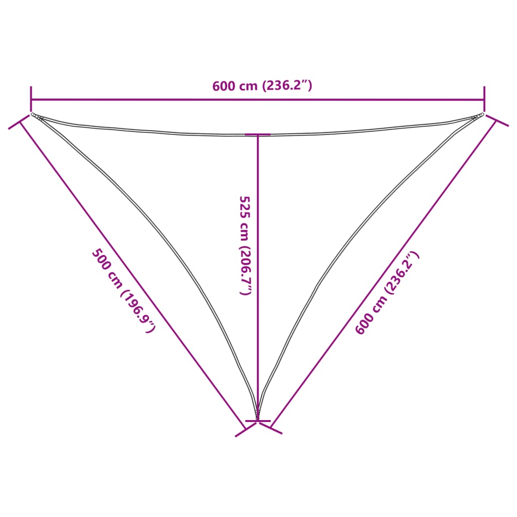 Parasole a Vela Oxford Triangolare 5x6x6 m Grigio Talpa | homemem39