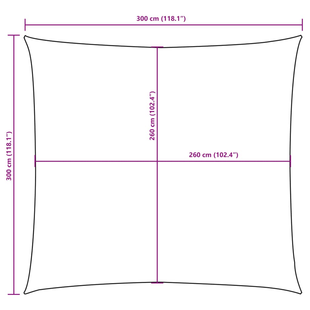 Parasole a Vela in Tela Oxford Quadrato 3x3 m Marrone | homemem39