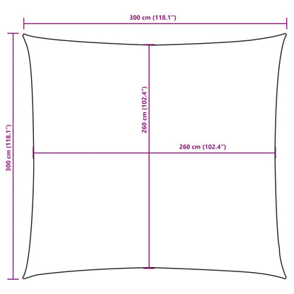 Parasole a Vela in Tela Oxford Quadrato 3x3 m Marrone
