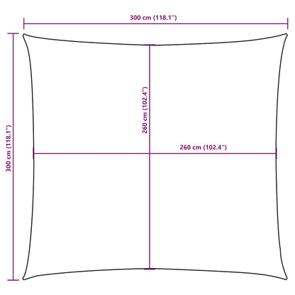 Parasole a Vela in Tela Oxford Quadrato 3x3 m Marrone
