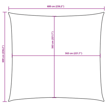 Parasole a Vela in Tela Oxford Quadrato 6x6 m Verde Scuro