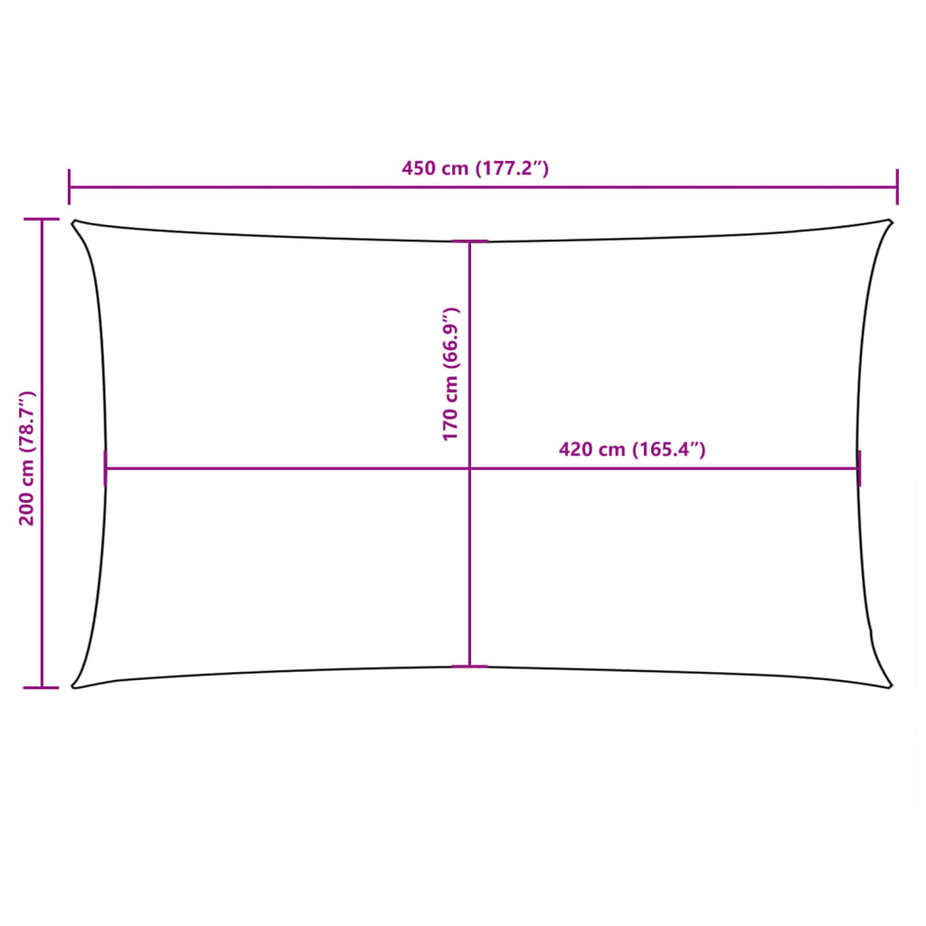 Parasole a Vela Oxford Rettangolare 2x4,5 m Verde Scuro | homemem39