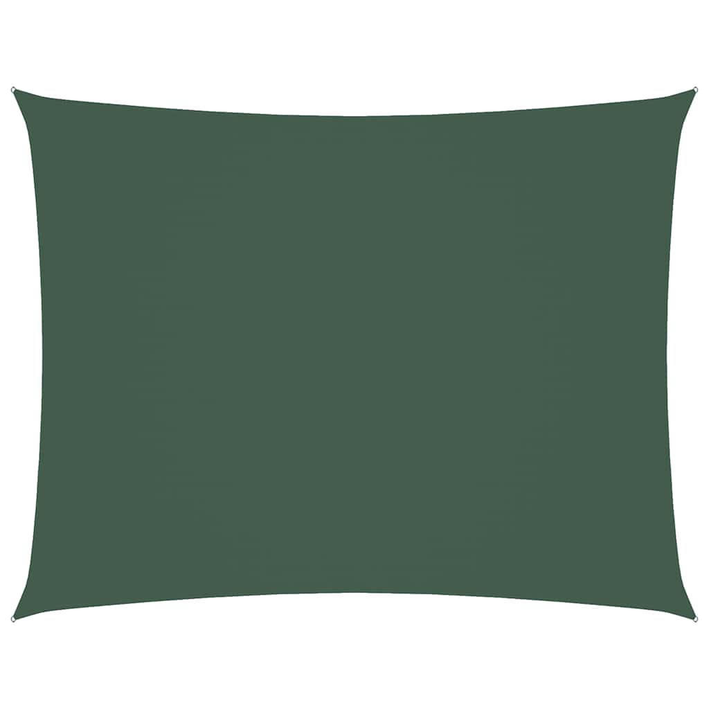 Parasole a Vela Oxford Rettangolare 3x4,5 m Verde Scuro