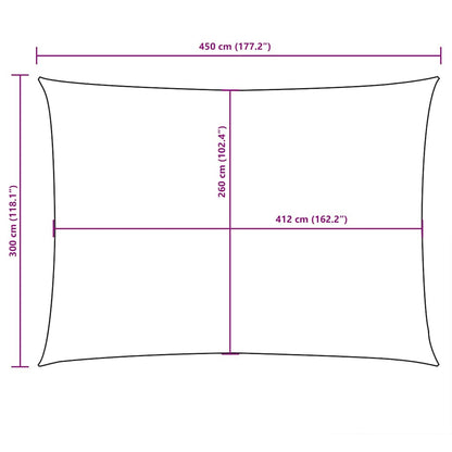 Parasole a Vela Oxford Rettangolare 3x4,5 m Verde Scuro