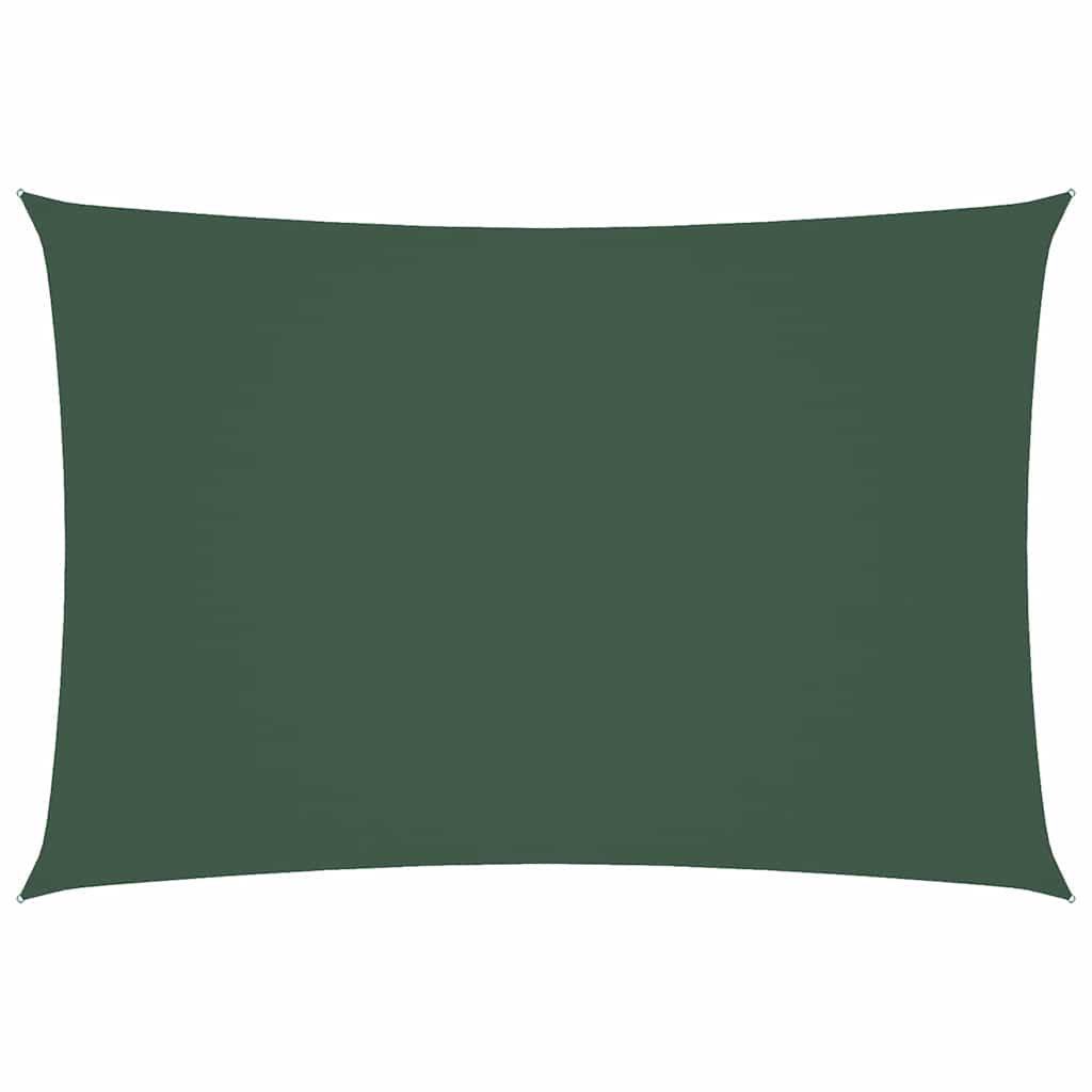 Parasole a Vela Oxford Rettangolare 3x5 m Verde Scuro