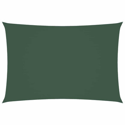 Parasole a Vela Oxford Rettangolare 3x5 m Verde Scuro