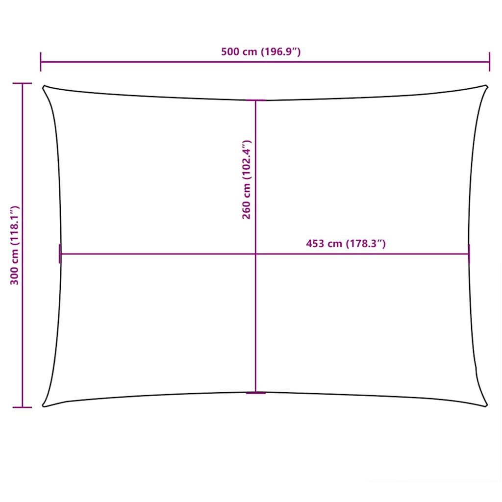 Parasole a Vela Oxford Rettangolare 3x5 m Verde Scuro