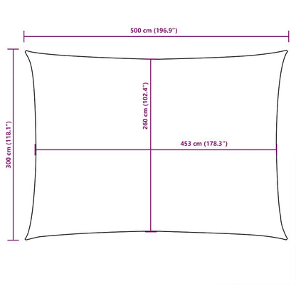 Parasole a Vela Oxford Rettangolare 3x5 m Verde Scuro