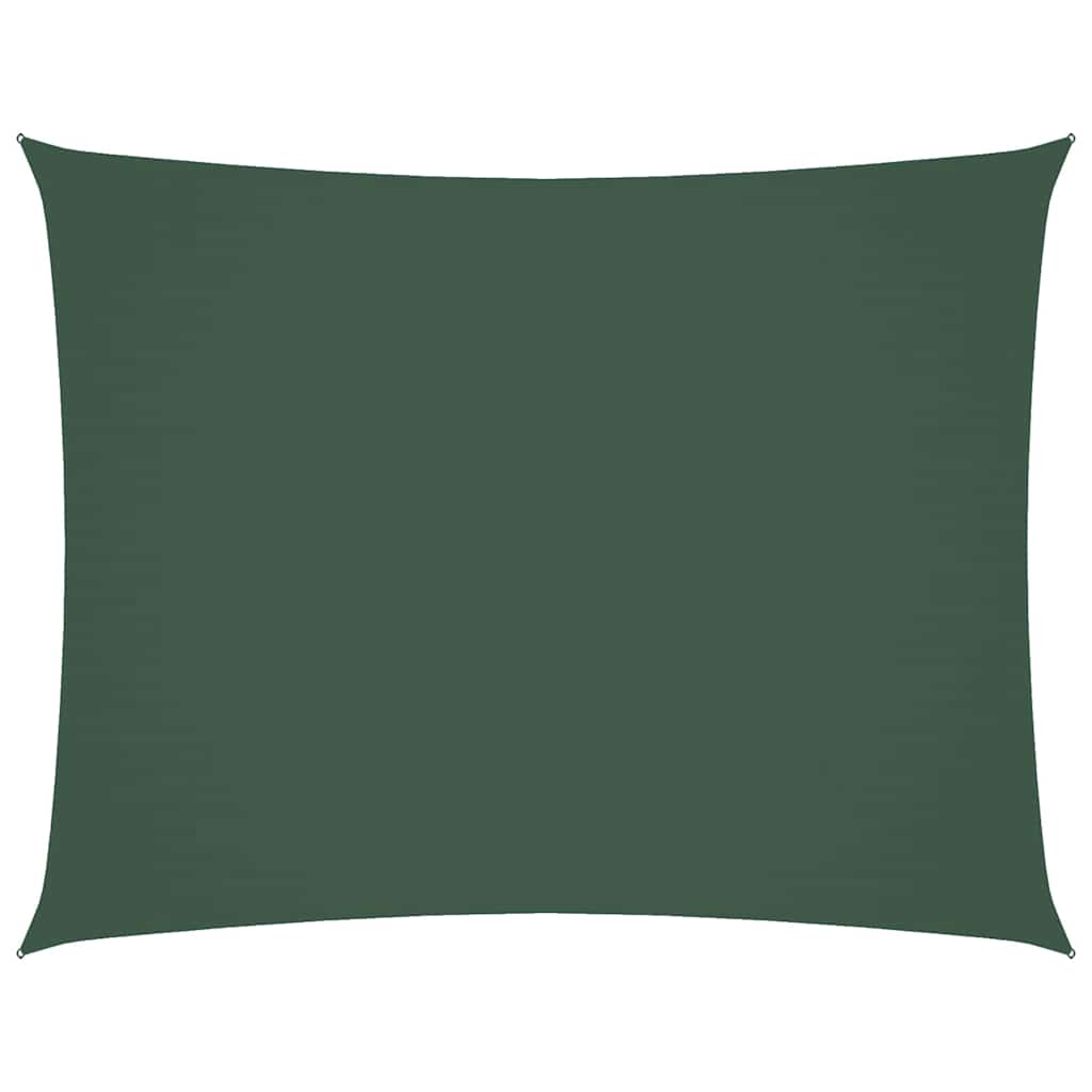 Parasole a Vela Oxford Rettangolare 3,5x4,5 m Verde Scuro