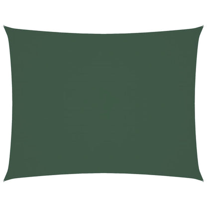 Parasole a Vela Oxford Rettangolare 4x5 m Verde Scuro