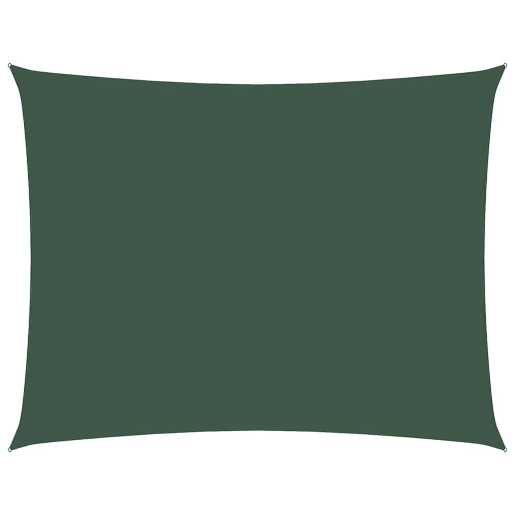 Parasole a Vela Oxford Rettangolare 4x5 m Verde Scuro